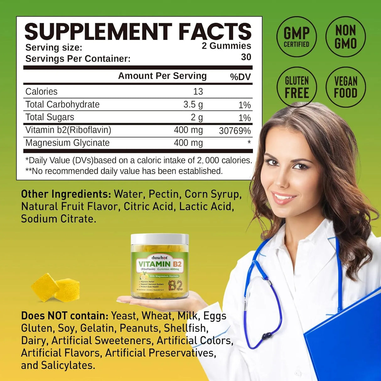 DUWHOT - Duwhot Vitamin B2 Gummies with Magnesium 400Mg. 60 Gomitas - The Red Vitamin MX - Suplementos Alimenticios - {{ shop.shopifyCountryName }}