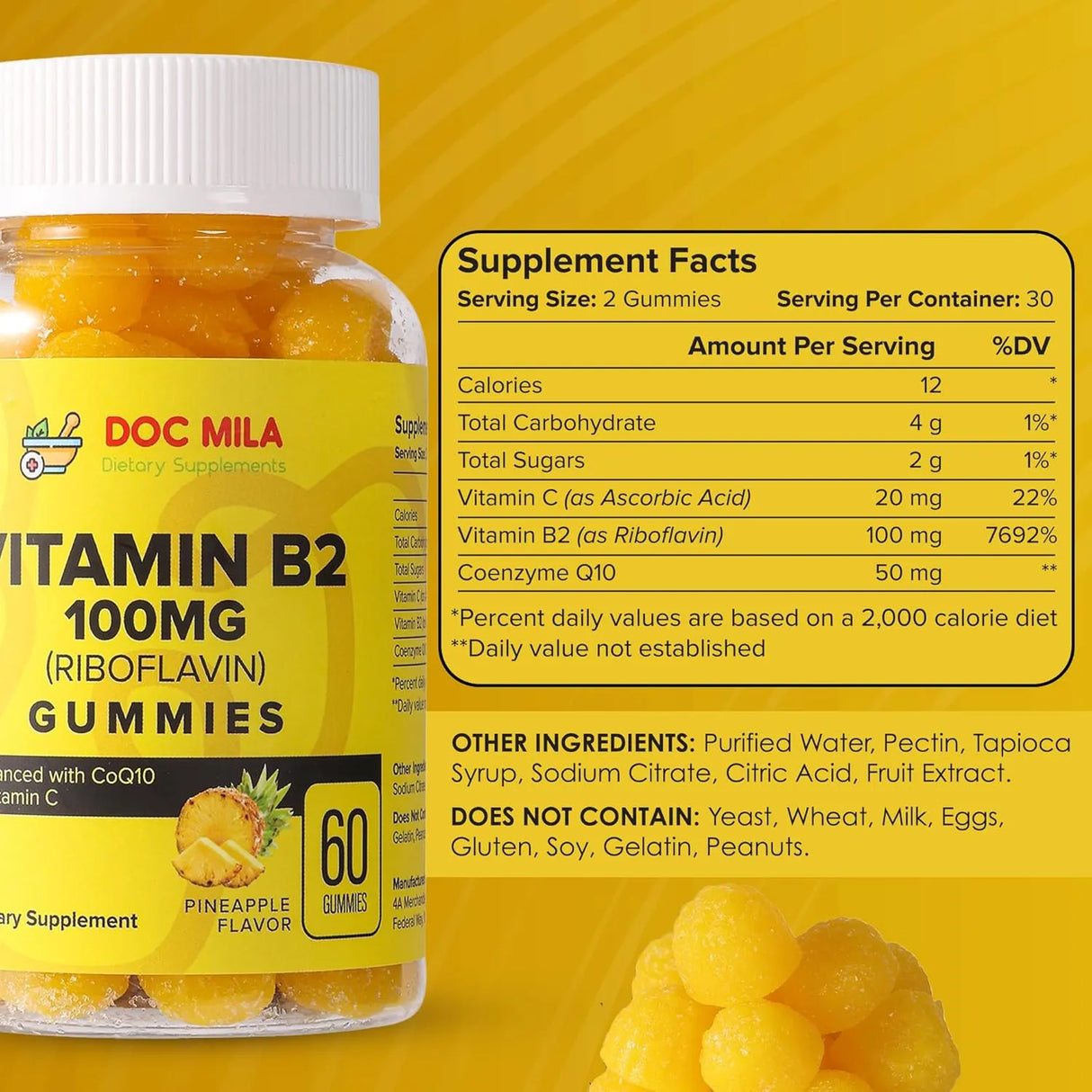 DOC MILA - Doc Mila Vitamin B2 100Mg. Gummies 60 Gomitas - The Red Vitamin MX - Suplementos Alimenticios - {{ shop.shopifyCountryName }}