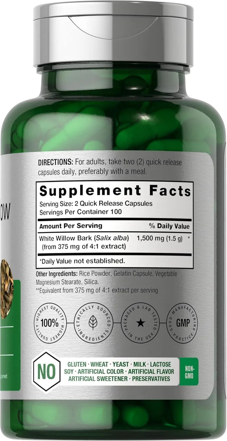 HORBAACH - Horbaach White Willow Bark Extract 1500Mg. 200 Capsulas - The Red Vitamin MX - Suplementos Alimenticios - {{ shop.shopifyCountryName }}