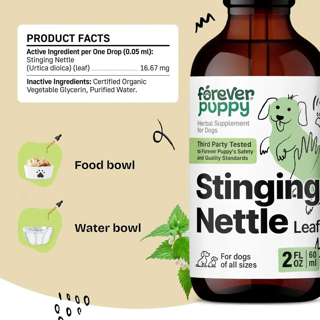 FOREVER PUPPY - Forever Puppy Stinging Nettle Leaf for Dogs Itchy Skin Relief 2 Fl.Oz. - The Red Vitamin MX - Remedios Para La Picazón De Perros - {{ shop.shopifyCountryName }}