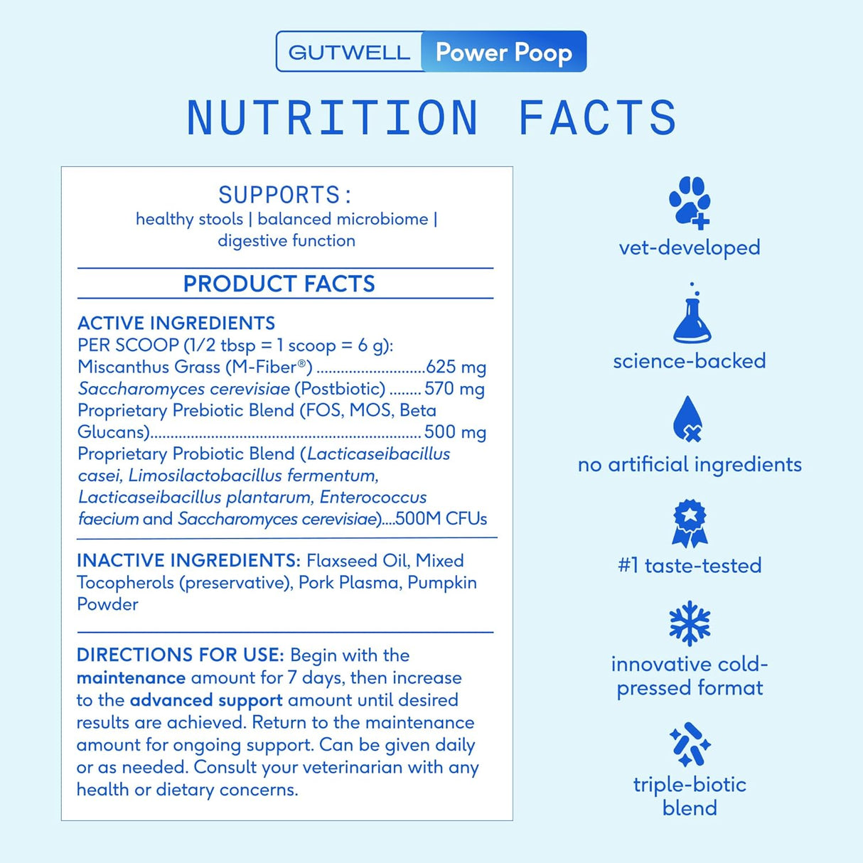 Native Pet GutWell Power Poop 60 Servicios 360Gr.