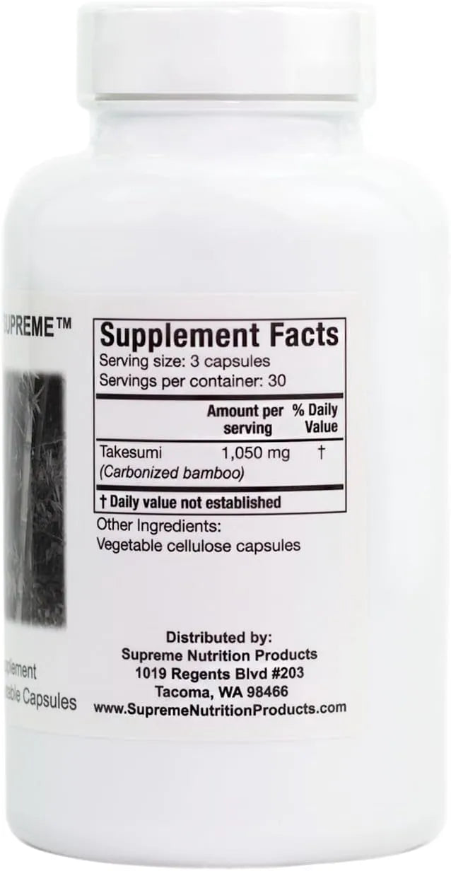SUPREME NUTRITION - Supreme Nutrition Takesumi Supreme Pure Activated Bamboo Charcoal 90 Capsulas - The Red Vitamin MX - Suplementos Alimenticios - {{ shop.shopifyCountryName }}