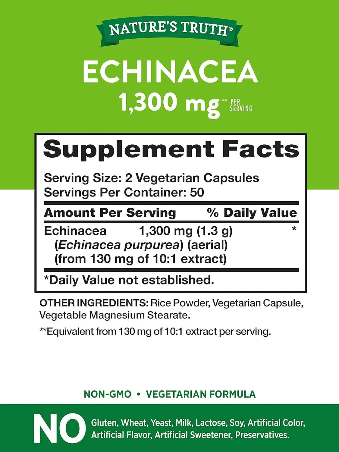 NATURE'S TRUTH - Nature's Truth Echinacea Extract 1300Mg. 100 Capsulas - The Red Vitamin MX - Suplementos Alimenticios - {{ shop.shopifyCountryName }}