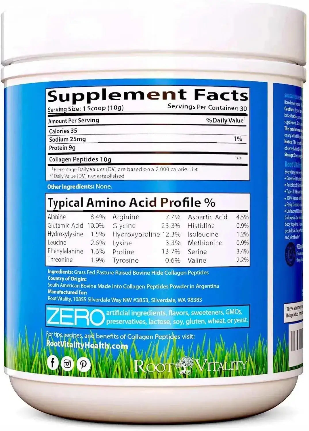 ROOT VITALITY - Root Vitality Collagen Peptides Powder 300Gr. - The Red Vitamin MX - Suplementos Alimenticios - {{ shop.shopifyCountryName }}