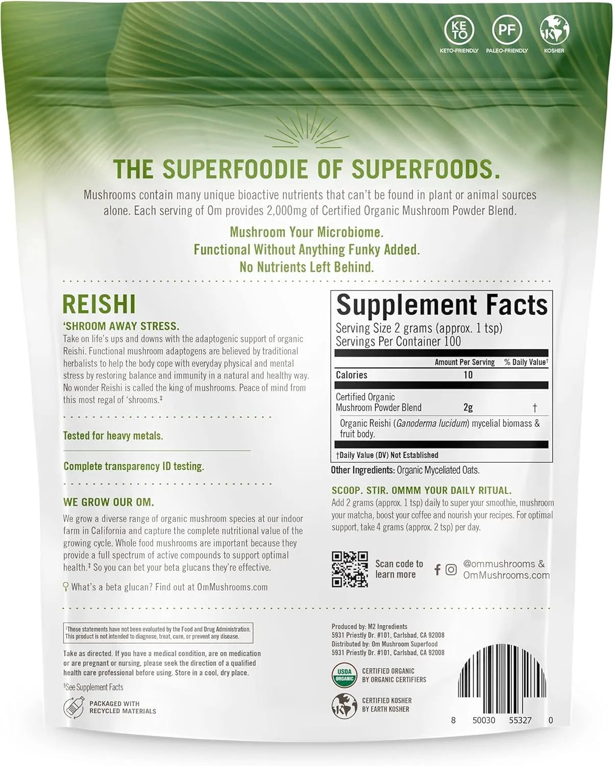 OM - Om Mushroom Superfood Reishi Organic Mushroom Powder 200Gr. - The Red Vitamin MX - Suplementos Alimenticios - {{ shop.shopifyCountryName }}