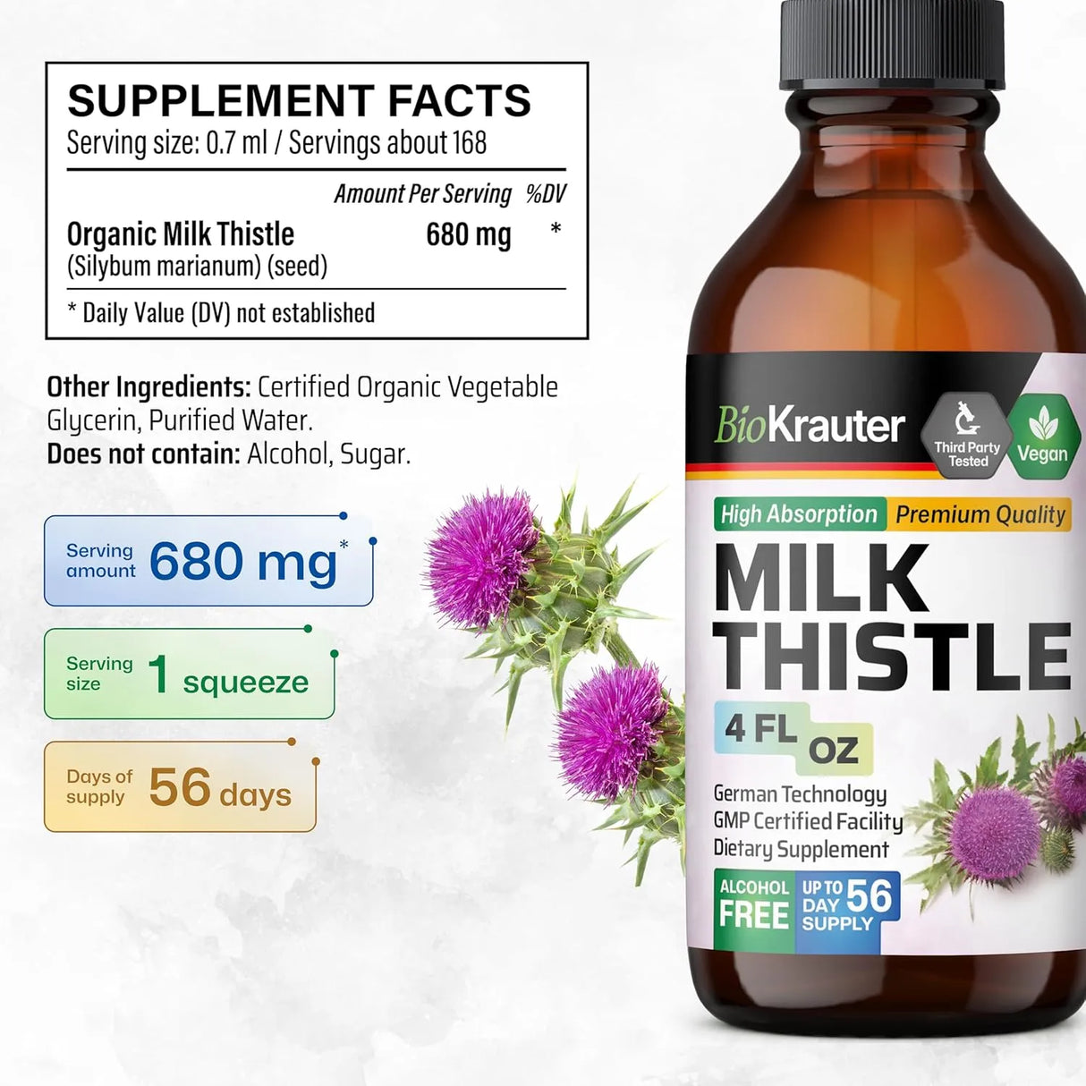 BIOKRAUTER - BIO KRAUTER Milk Thistle Liquid Drops 4 Fl.Oz. - The Red Vitamin MX - Suplementos Alimenticios - {{ shop.shopifyCountryName }}