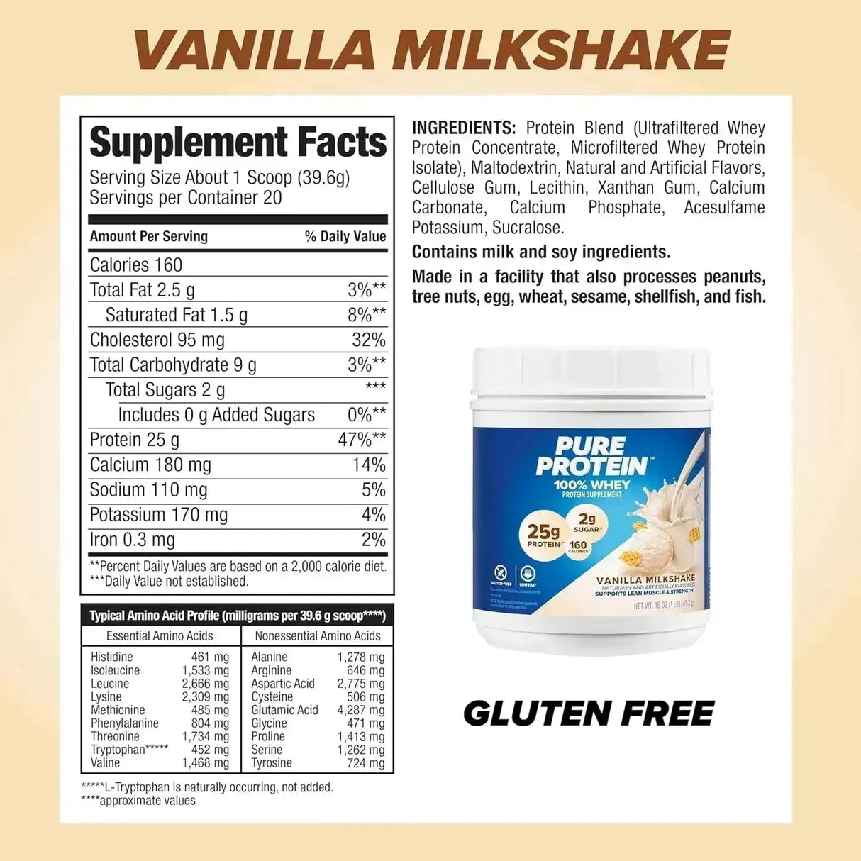 PURE PROTEIN - Pure Protein Powder Whey High Protein Vanilla Cream 453Gr. - The Red Vitamin MX - Suplementos Alimenticios - {{ shop.shopifyCountryName }}