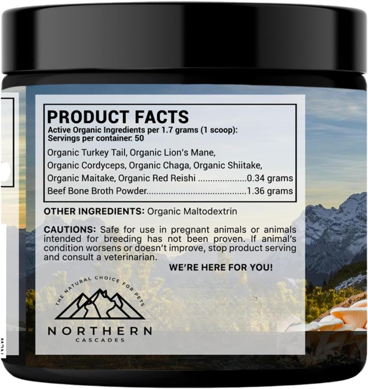 NORTHERN CASCADES - Northern Cascades Bone Broth for Dogs with Medicinal Mushrooms 60 Servicios 85Gr. - The Red Vitamin MX - Suplementos Herbales Para Perros - {{ shop.shopifyCountryName }}