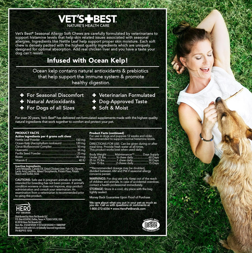 Vet's Best Seasonal Allergy Relief Soft Chews for Dogs 30 Masticables