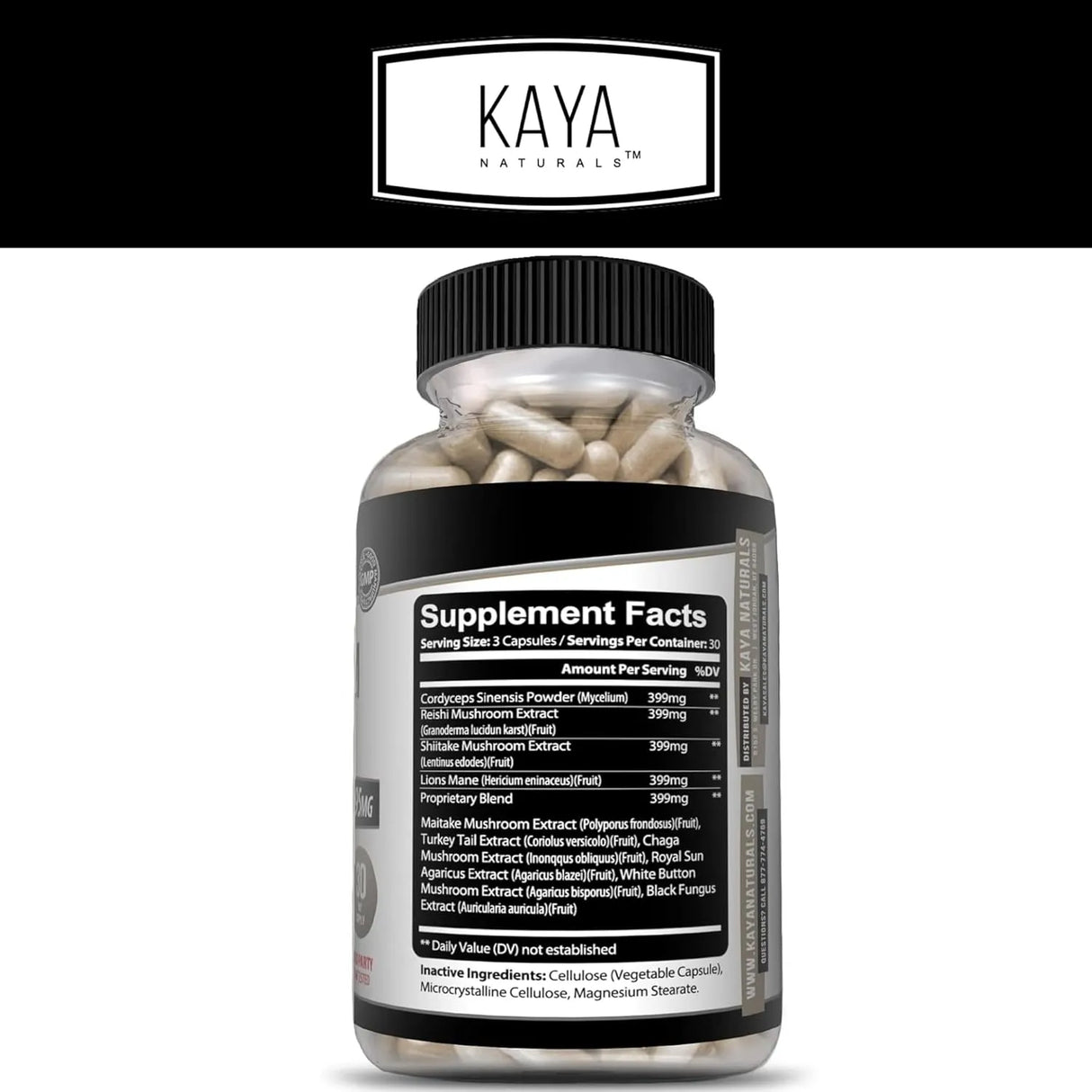 KAYA NATURALS - Kaya Naturals Mushroom Complex 180 Capsulas - The Red Vitamin MX - Suplementos Alimenticios - {{ shop.shopifyCountryName }}