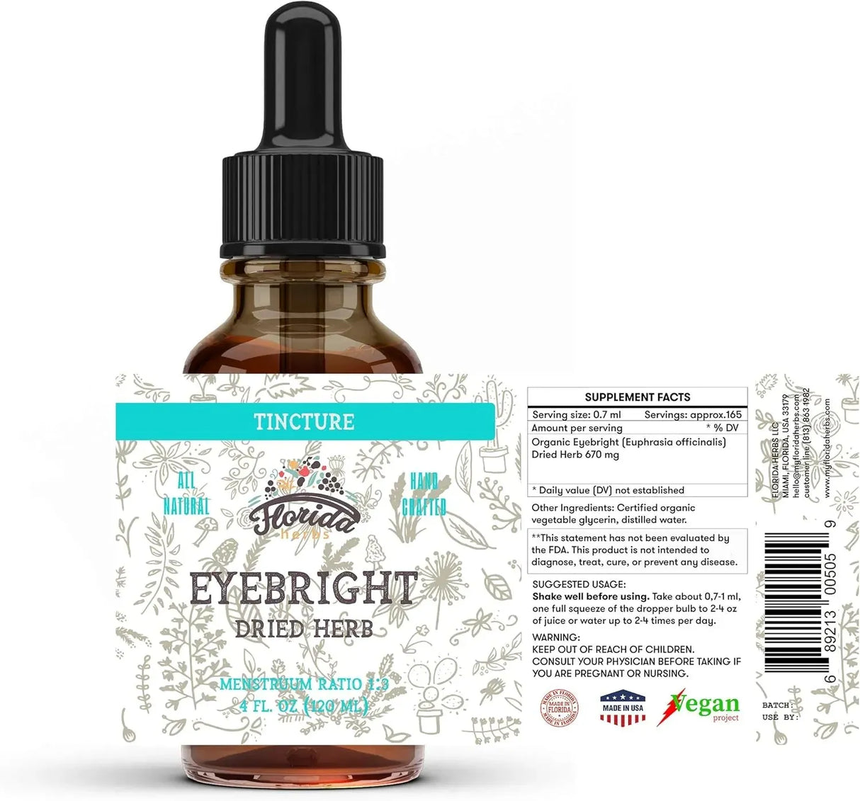 FLORIDA HERBS - Florida Herbs Eyebright Tincture 2 Fl.Oz. 2 Pack - The Red Vitamin MX - Suplementos Alimenticios - {{ shop.shopifyCountryName }}
