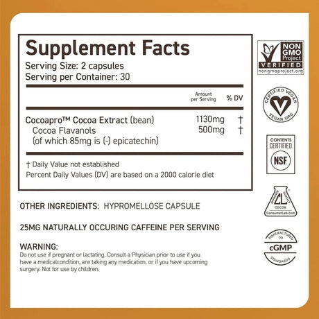 COCOAVIA - CocoaVia Cardio Health Cocoa Flavanols 500Mg. 60 Capsulas - The Red Vitamin MX - Suplementos Alimenticios - {{ shop.shopifyCountryName }}