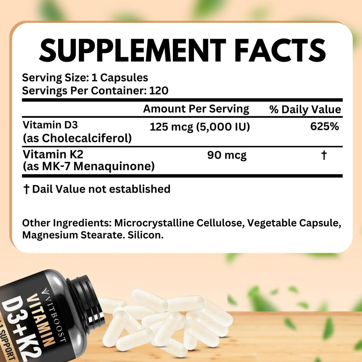 VITBOOST - VITBOOST Vitamin D3 K2 Complex 120 Capsulas - The Red Vitamin MX - Suplementos Alimenticios - {{ shop.shopifyCountryName }}