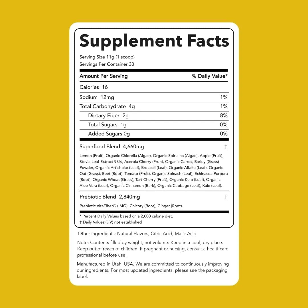 CLEAN SIMPLE EATS - Clean Simple Eats Sweet Lemon Greens Powder Mix 30 Servicios 330Gr. - The Red Vitamin MX - Suplementos Alimenticios - {{ shop.shopifyCountryName }}