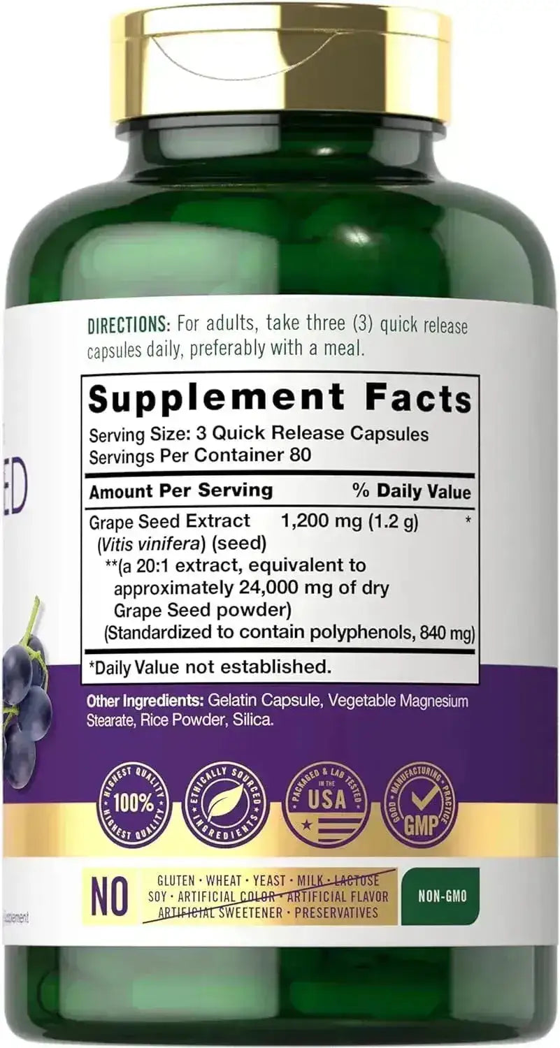 CARLYLE - Carlyle Grape Seed Extract 24,000Mg. 240 Capsulas - The Red Vitamin MX - Suplementos Alimenticios - {{ shop.shopifyCountryName }}