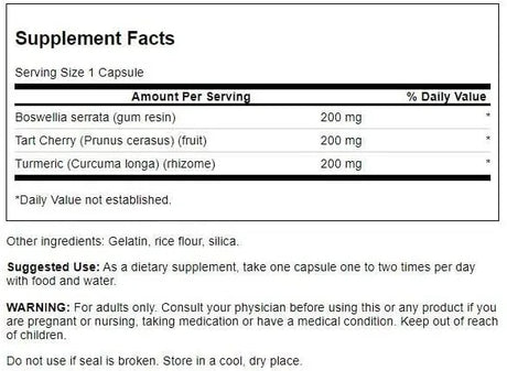 SWANSON - Swanson Full Spectrum Turmeric Boswellia & Tart Cherry 60 Capsulas - The Red Vitamin MX - Suplementos Alimenticios - {{ shop.shopifyCountryName }}