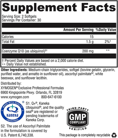 XYMOGEN - XYMOGEN CoQmax Ubiquinol 60 Capsulas Blandas - The Red Vitamin MX - Suplementos Alimenticios - {{ shop.shopifyCountryName }}