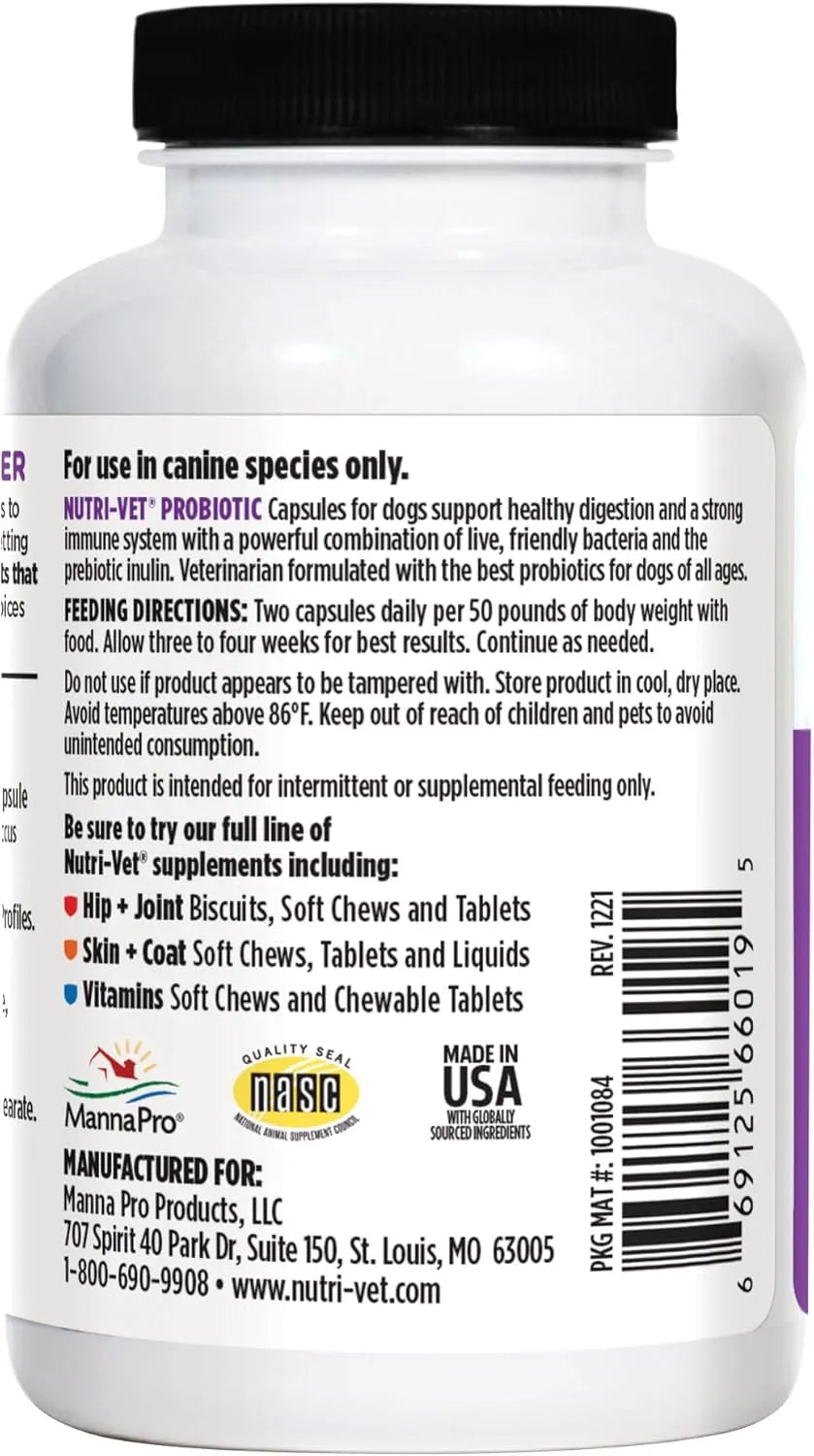 NUTRI-VET - Nutri-Vet Probiotics Capsules for Dogs 60 Capsulas - The Red Vitamin MX - Probióticos Para Perros - {{ shop.shopifyCountryName }}
