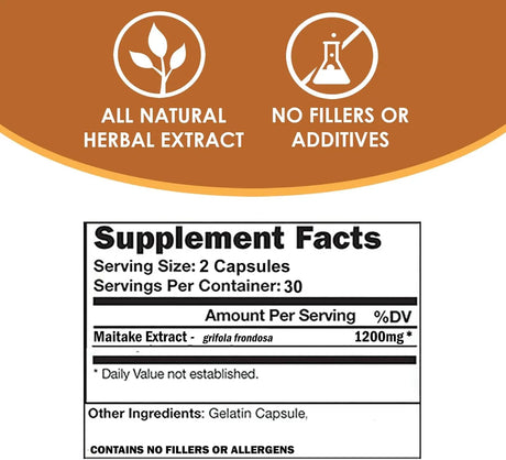 VH NUTRITION - VH Nutrition MAITAKE 1200Mg. 60 Capsulas - The Red Vitamin MX - Suplementos Alimenticios - {{ shop.shopifyCountryName }}