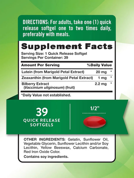 NATURE'S TRUTH - Nature's Truth Lutein and Zeaxanthin 20Mg. 39 Capsulas Blandas - The Red Vitamin MX - Suplementos Alimenticios - {{ shop.shopifyCountryName }}