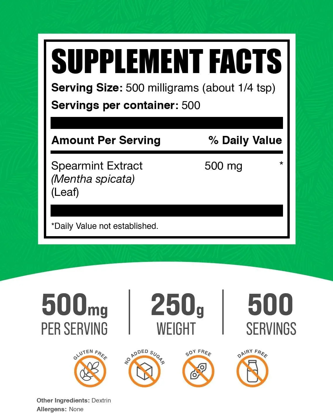 BULK SUPPLEMENTS - Bulk Supplements Spearmint Extract Powder 250Gr. - The Red Vitamin MX - Suplementos Alimenticios - {{ shop.shopifyCountryName }}