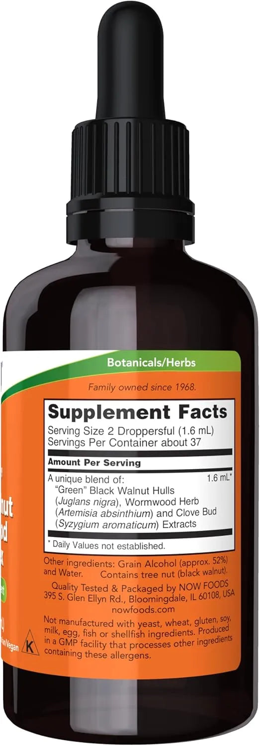 NOW SUPPLEMENTS - Now Foods Fresh Green Black Walnut Wormwood Complex 2 Fl.Oz. - The Red Vitamin MX - Suplementos Alimenticios - {{ shop.shopifyCountryName }}