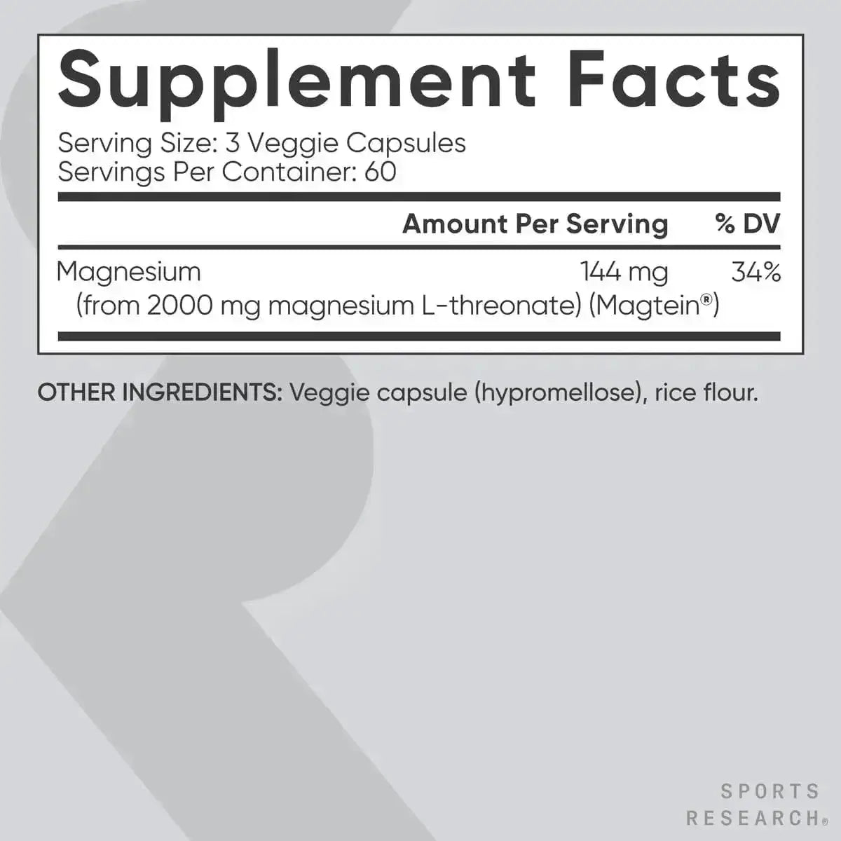 SPORTS RESEARCH - Sports Research Magtein Magnesium L-Threonate 180 Capsulas - The Red Vitamin MX - Suplementos Alimenticios - {{ shop.shopifyCountryName }}