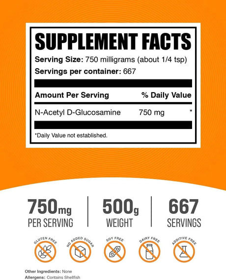 BULK SUPPLEMENTS - Bulk Supplements N-Acetyl Glucosamine Powder 500Gr. - The Red Vitamin MX - Suplementos Alimenticios - {{ shop.shopifyCountryName }}