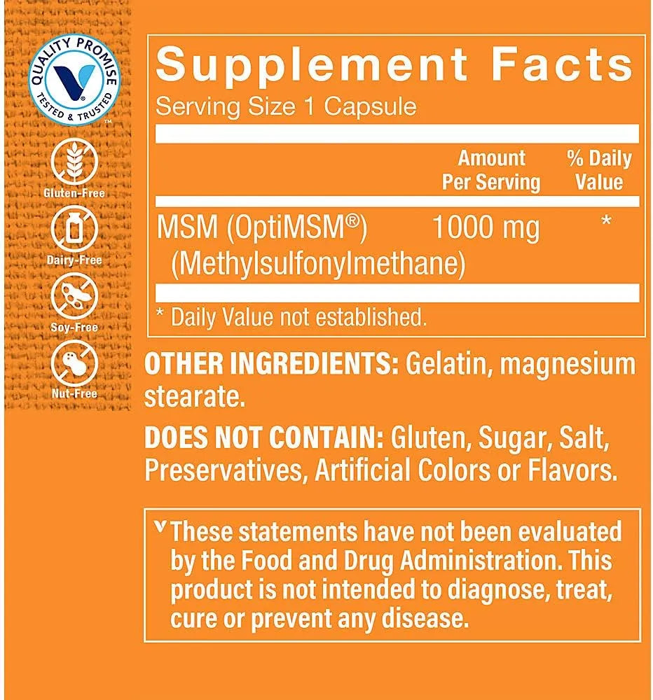 THE VITAMIN SHOPPE - The Vitamin Shoppe MSM 1000Mg. 120 Capsulas - The Red Vitamin MX - Suplementos Alimenticios - {{ shop.shopifyCountryName }}