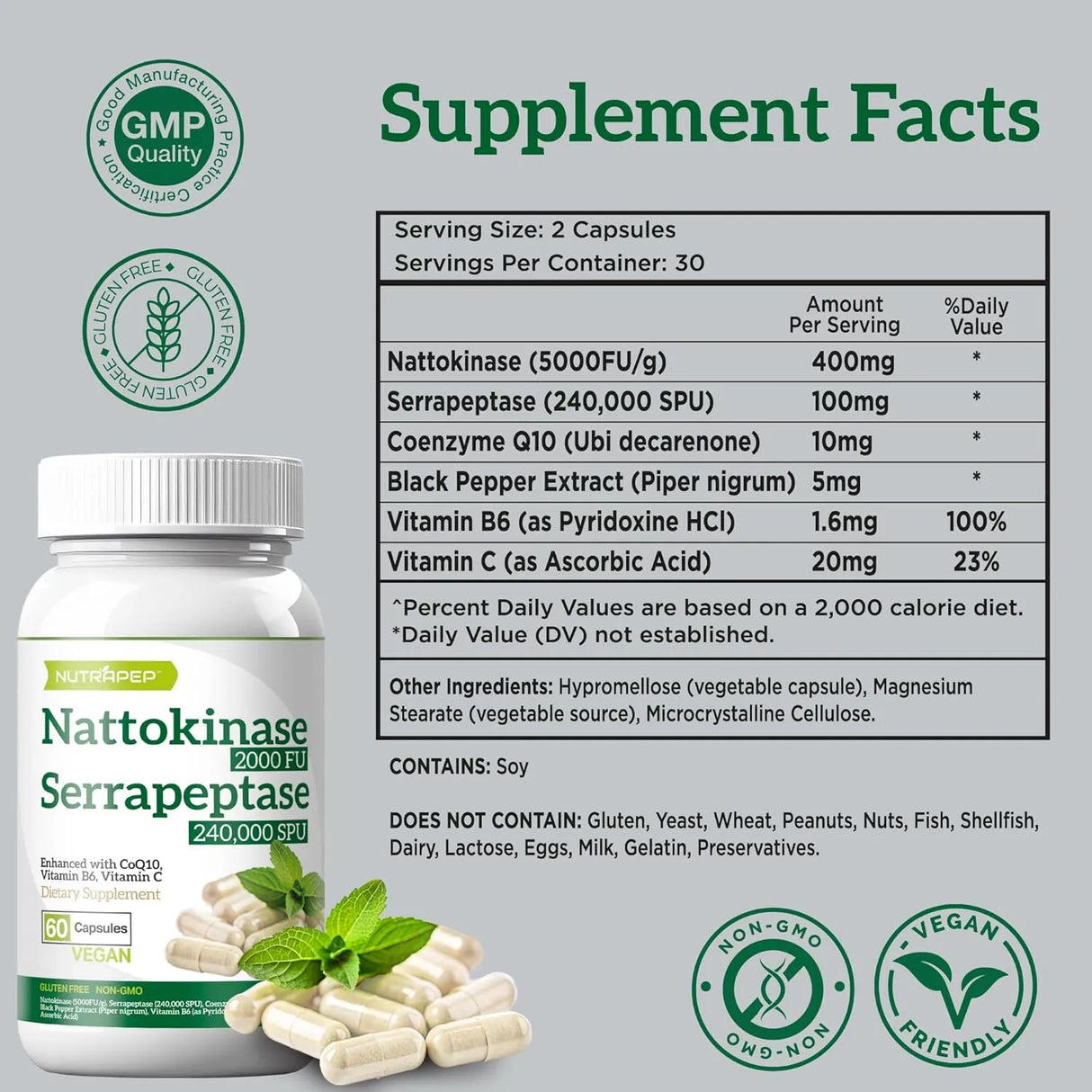 NUTRAPEP - NutraPep Nattokinase 2000 FU 60 Capsulas - The Red Vitamin MX - Suplementos Alimenticios - {{ shop.shopifyCountryName }}