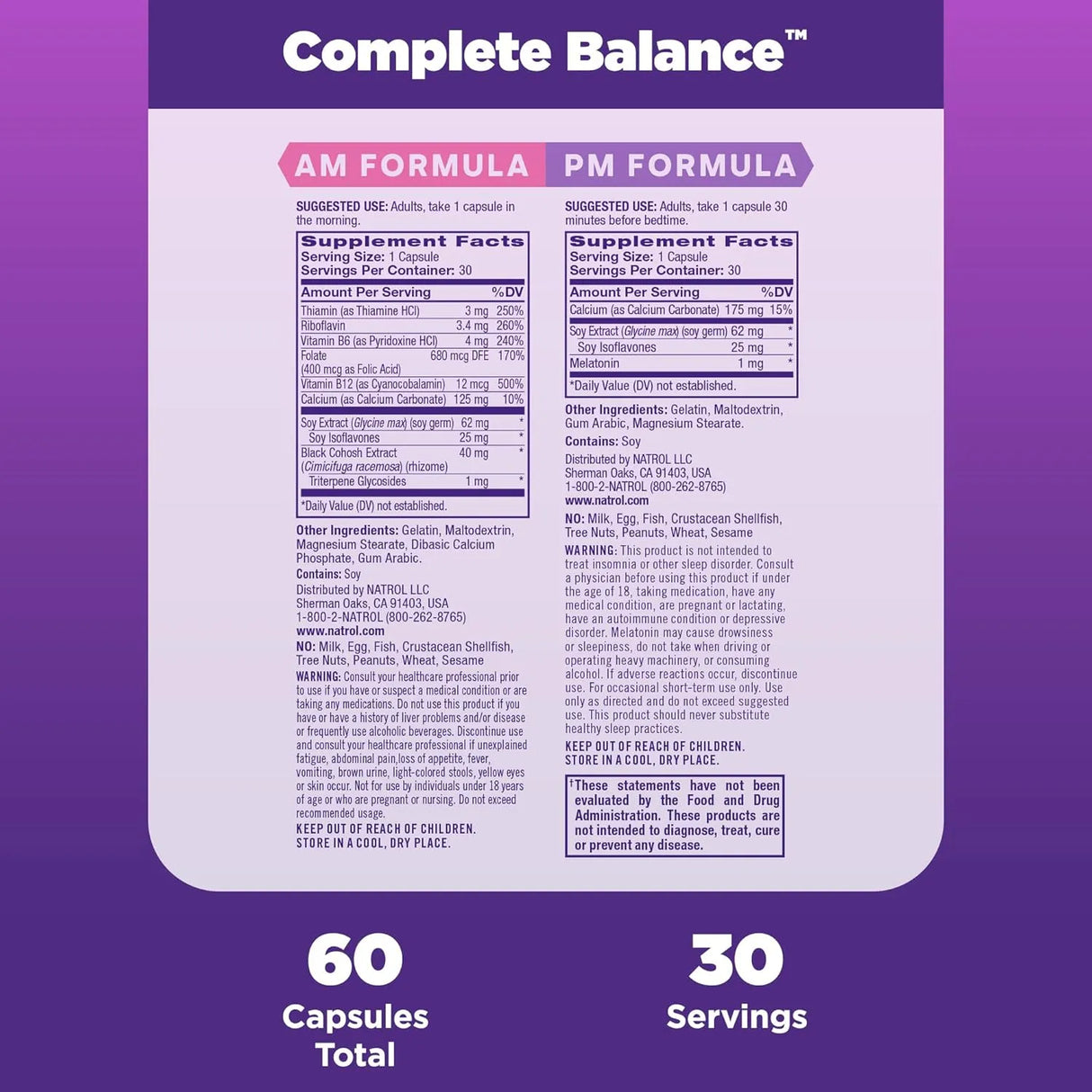 NATROL - Natrol Complete Balance Menopause Relief 60 Capsulas - The Red Vitamin MX - Suplementos Alimenticios - {{ shop.shopifyCountryName }}