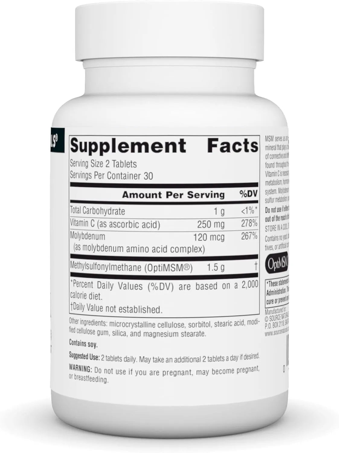 SOURCE NATURALS - Source Naturals MSM 750Mg. 60 Tabletas - The Red Vitamin MX - Suplementos Alimenticios - {{ shop.shopifyCountryName }}