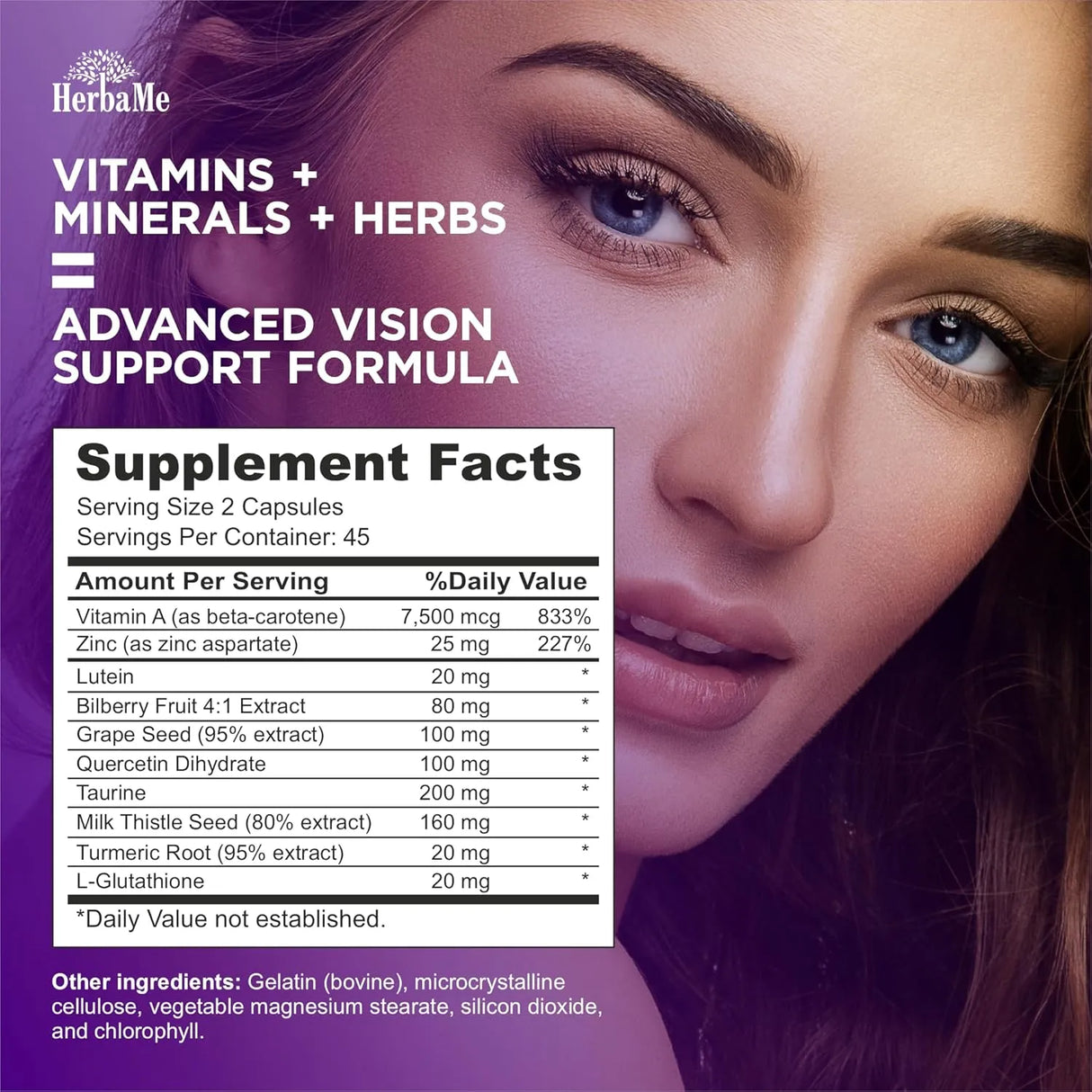 HERBAME - HerbaMe Eye Vitamins with Lutein 90 Capsulas - The Red Vitamin MX - Suplementos Alimenticios - {{ shop.shopifyCountryName }}