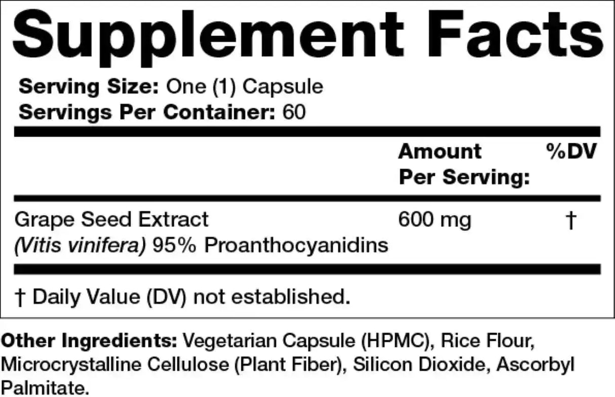 OLYMPIAN LABS - Olympian Labs Grape Seed Extract 600Mg. 60 Capsulas - The Red Vitamin MX - Suplementos Alimenticios - {{ shop.shopifyCountryName }}