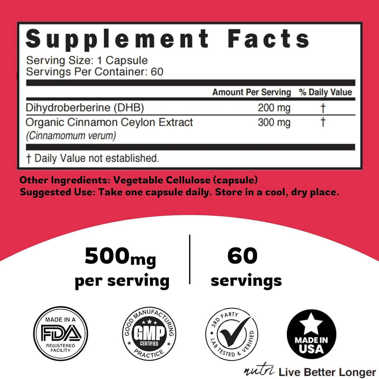 NATURE´S FUSIONS - Nature's Fusions Nutri Dihydroberberine 200Mg. 60 Capsulas - The Red Vitamin MX - Suplementos Alimenticios - {{ shop.shopifyCountryName }}