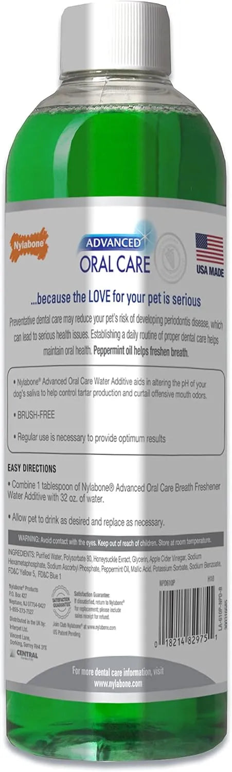 NYLABONE - Nylabone Advanced Oral Care Pet Dental Water Additive Peppermint Flavor 473Ml. - The Red Vitamin MX - Cuidado Dental Para Perros - {{ shop.shopifyCountryName }}