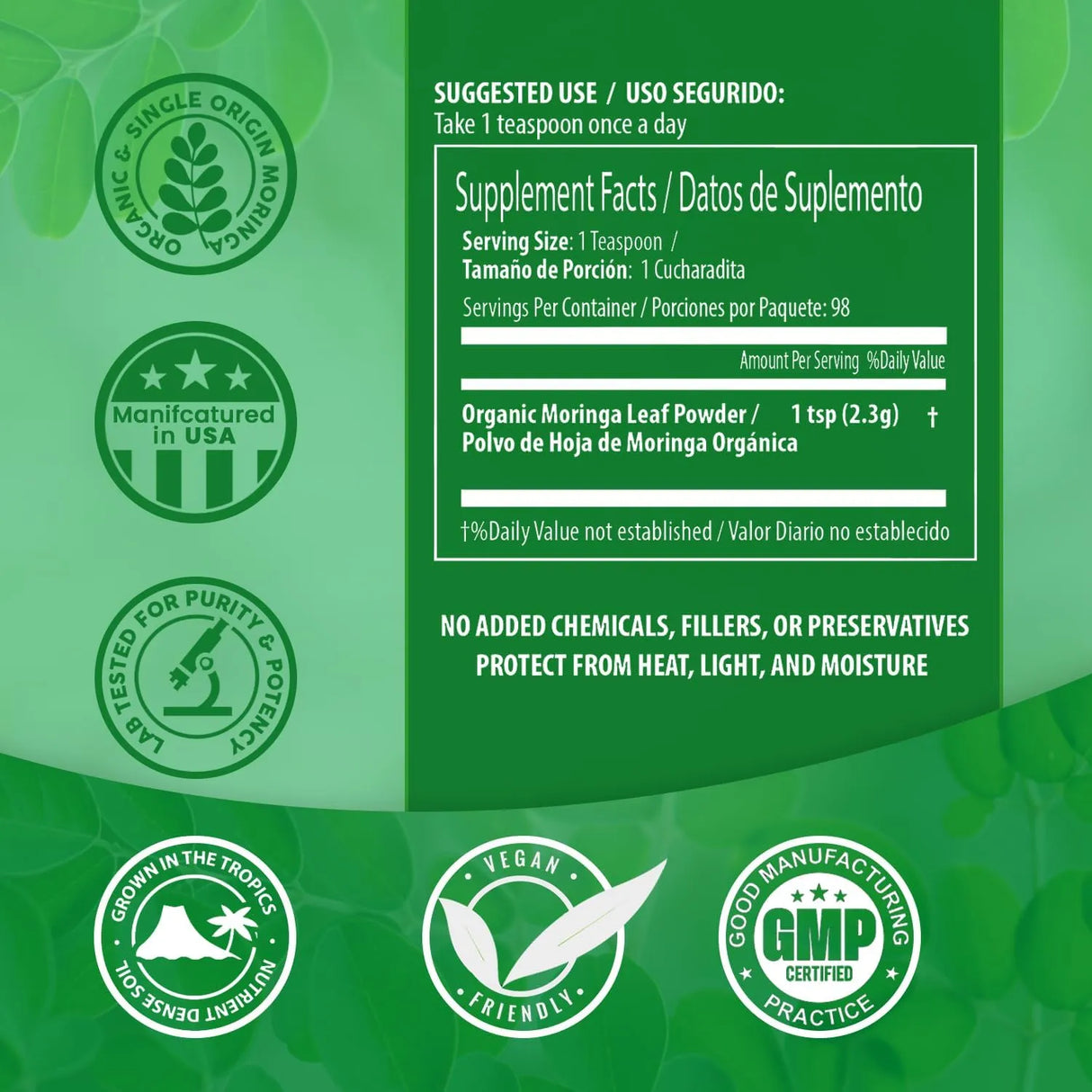 PURA VIDA - PURA VIDA MORINGA Powder 226Gr. - The Red Vitamin MX - Suplementos Alimenticios - {{ shop.shopifyCountryName }}