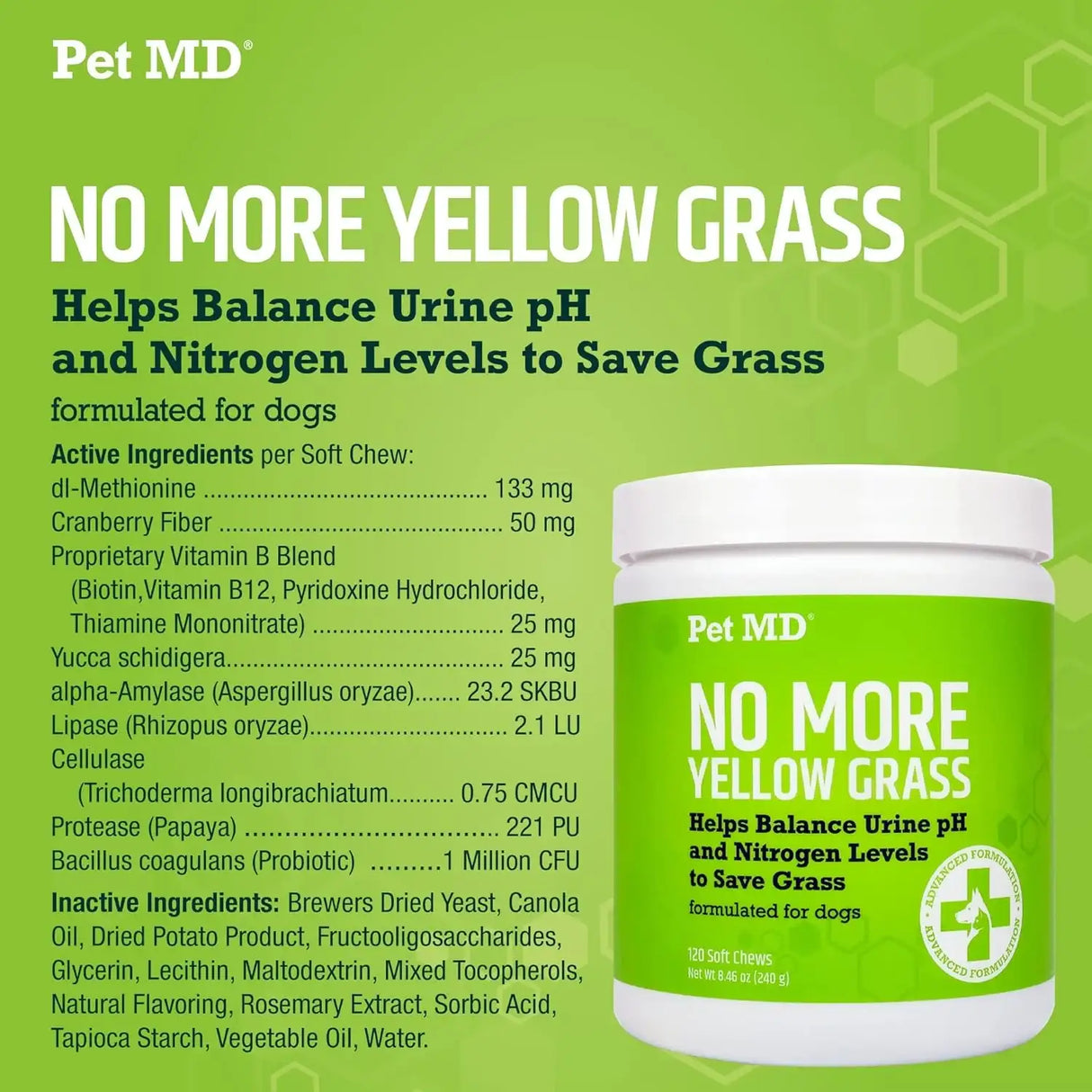 PET MD - Pet MD Lawn Aid Chews No More Yellow Spots 120 Masticables - The Red Vitamin MX - Salud De Tracto Urinario Para Perros - {{ shop.shopifyCountryName }}