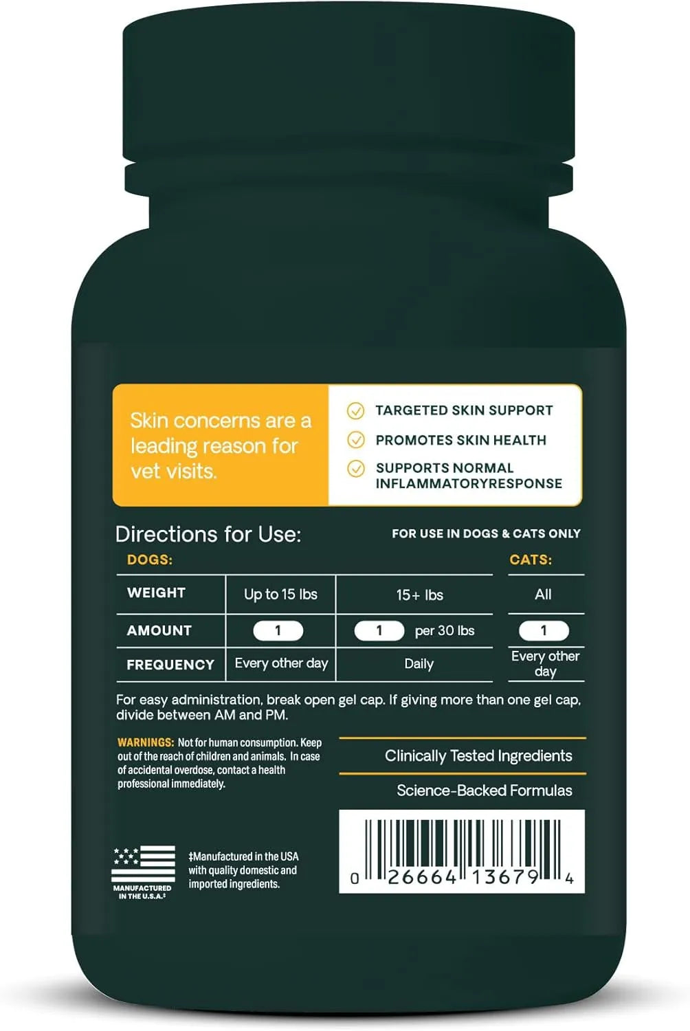 VETRISCIENCE - VetriScience Healthy Skin Omega 3, 6, 9 Fish Oil 90 Capsulas - The Red Vitamin MX - Aceite De Pescado Para Perros - {{ shop.shopifyCountryName }}