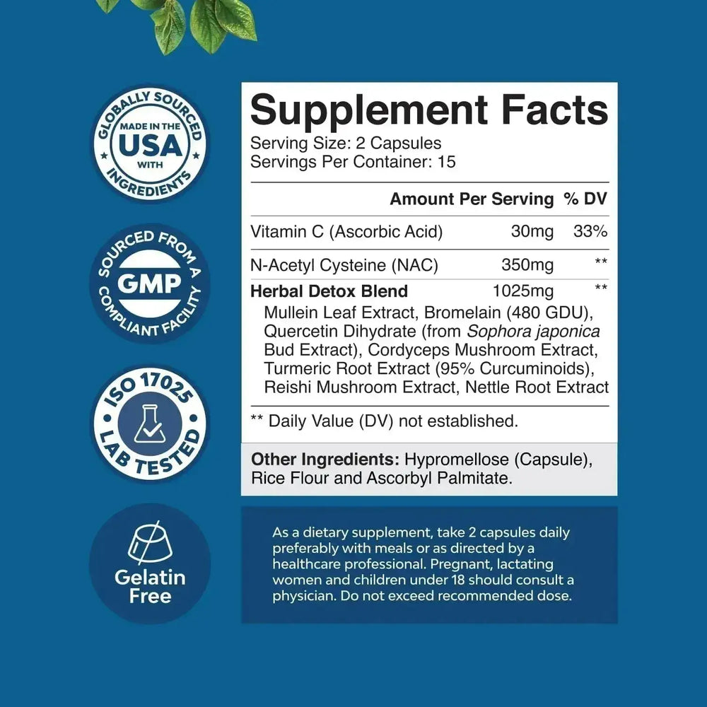 NATURES CRAFT - Natures Craft Lung Detox Mullein Leaf 30 Capsulas - The Red Vitamin MX - Suplementos Alimenticios - {{ shop.shopifyCountryName }}