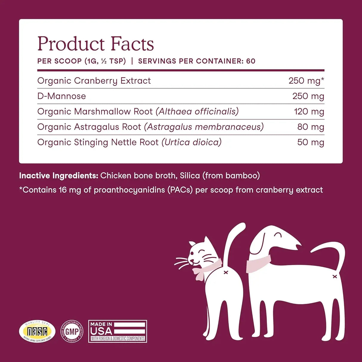 FERA PETS - Fera Pet Organics Bladder Cranberry Supplement for Dogs 60 Servicios - The Red Vitamin MX - Salud De Tracto Urinario Para Perros - {{ shop.shopifyCountryName }}