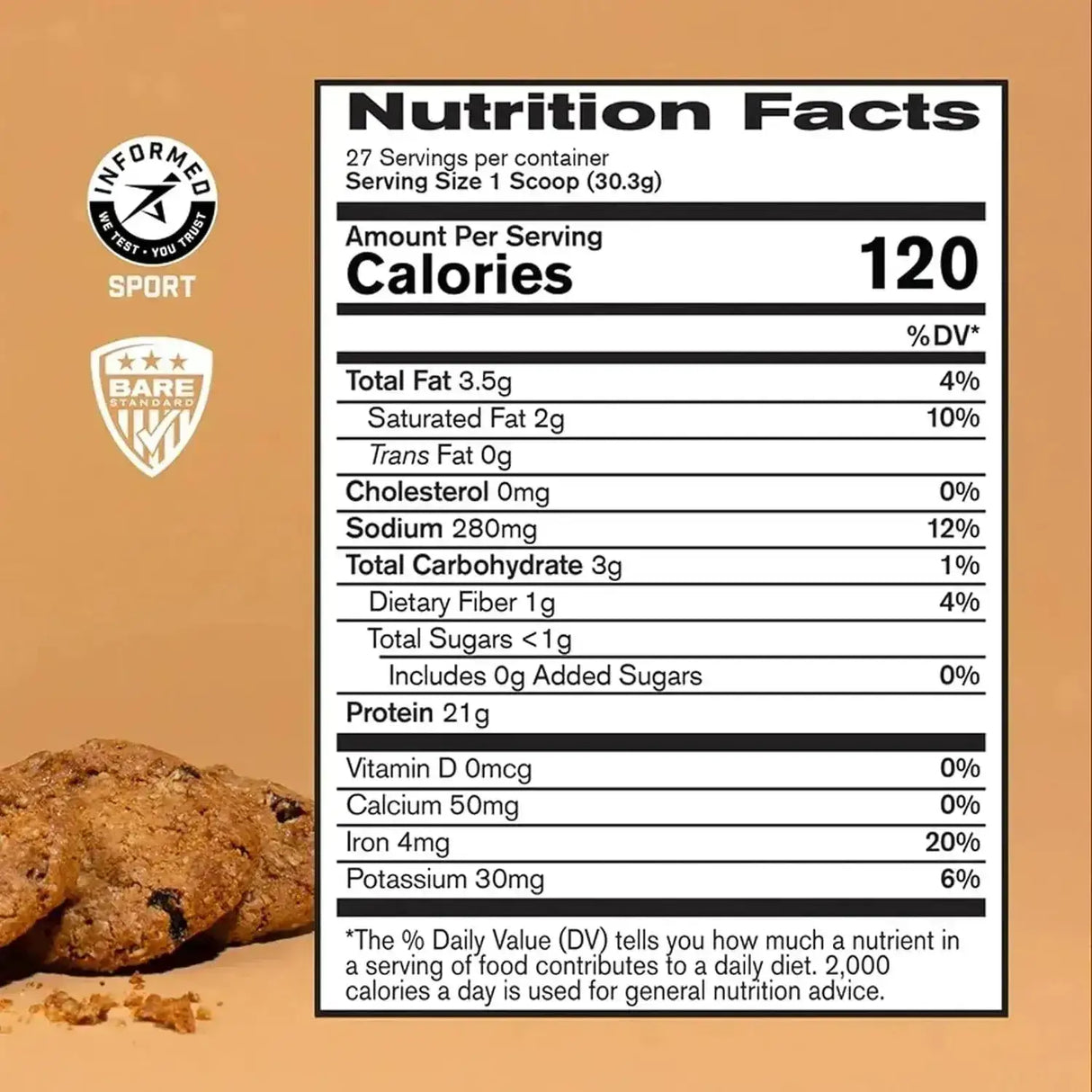 BARE PERFORMANCE NUTRITION - BARE PERFORMANCE NUTRITION Vegan Protein Oatmeal Cookie 27 Servicios 845Gr. - The Red Vitamin MX - Suplementos Alimenticios - {{ shop.shopifyCountryName }}