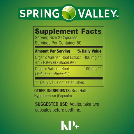SPRING VALLEY - Spring Valley Valerian Root 500Mg. 100 Capsulas 2 Pack - The Red Vitamin MX - Suplementos Alimenticios - {{ shop.shopifyCountryName }}