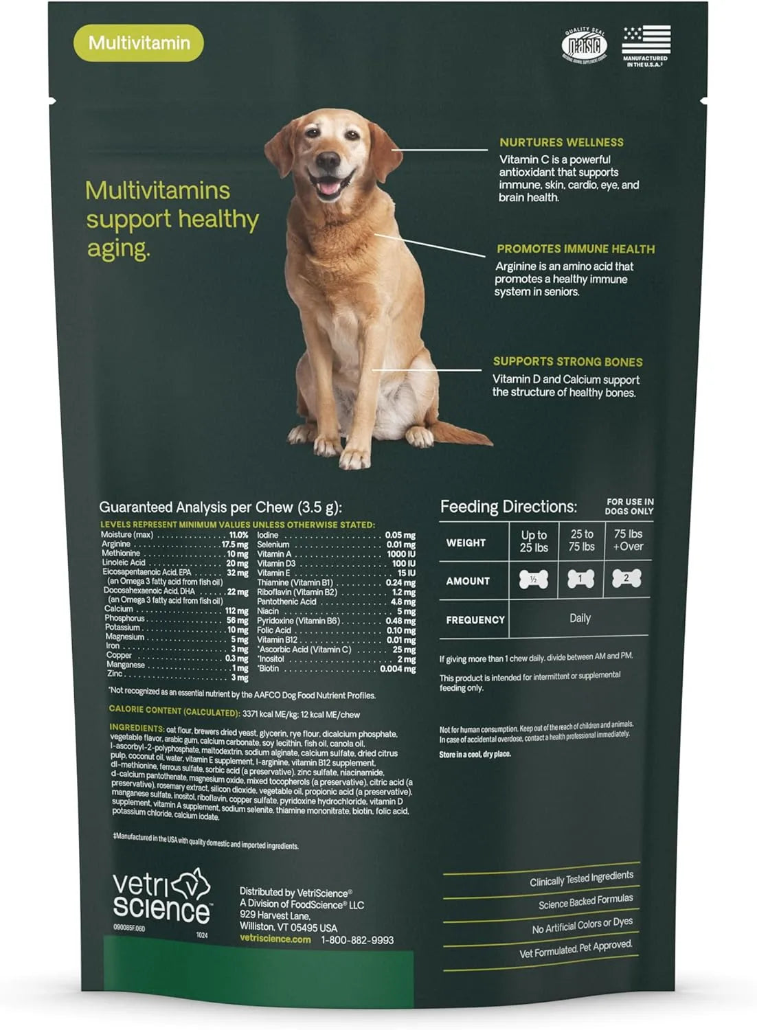 VETRISCIENCE - VetriScience Senior 27+ Active Health Daily Chewable Multivitamins for Senior Dogs 60 Masticables - The Red Vitamin MX - Multivitamínicos Para Perros - {{ shop.shopifyCountryName }}