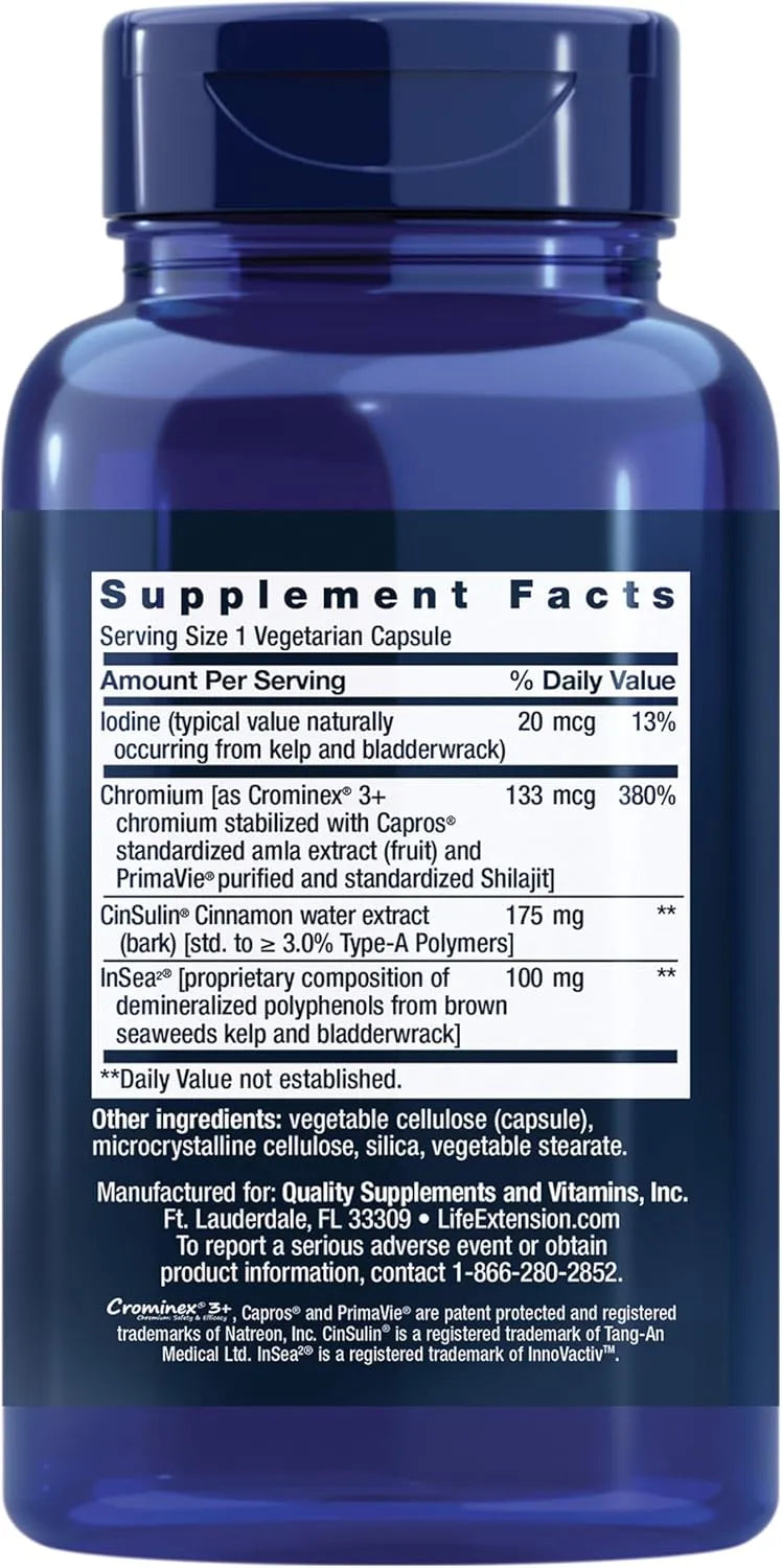LIFE EXTENSION - Life Extension CinSulin with InSea2 and Crominex 3+ 90 Capsulas - The Red Vitamin MX - Suplementos Alimenticios - {{ shop.shopifyCountryName }}