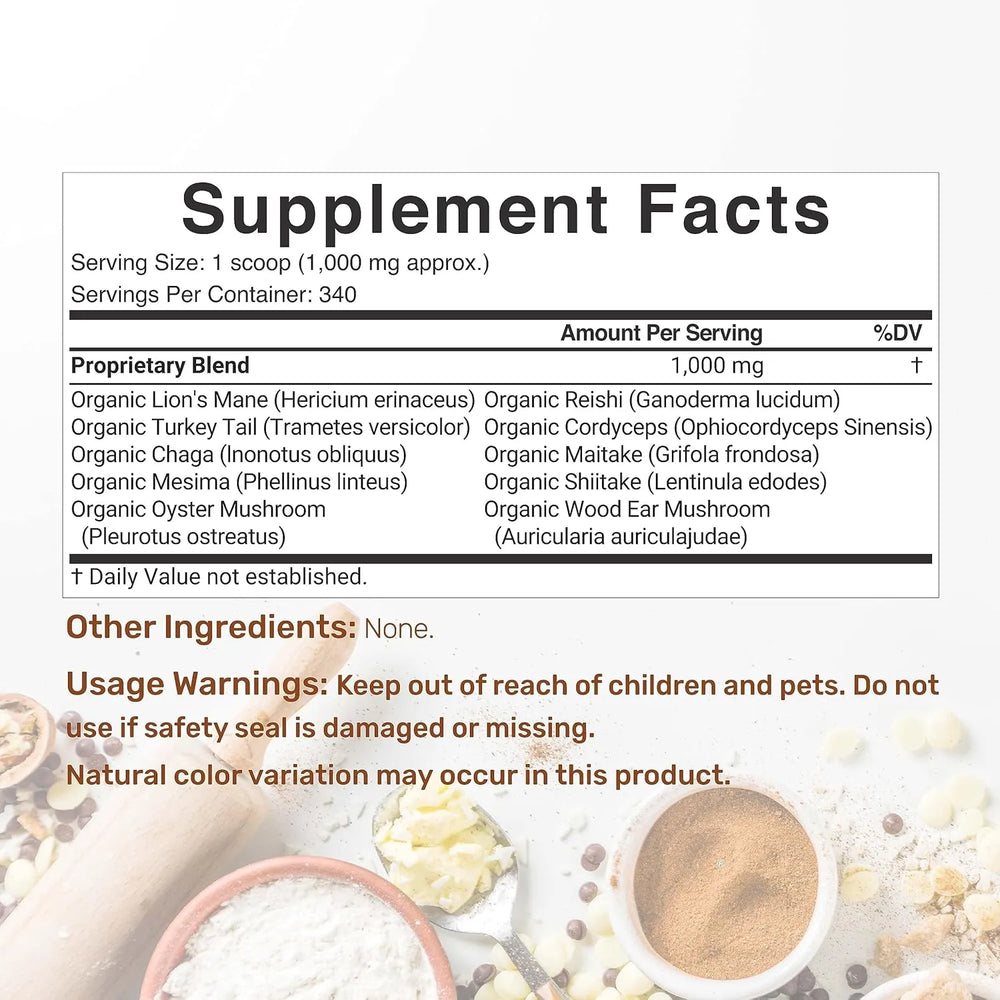 DEAL SUPPLEMENT - DEAL SUPPLEMENT Organic Mushroom Powder 340Gr. - The Red Vitamin MX - Suplementos Alimenticios - {{ shop.shopifyCountryName }}