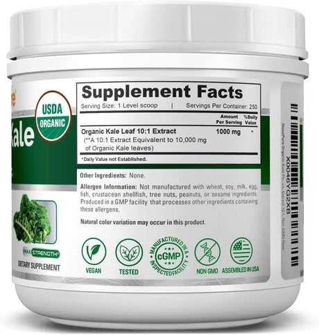 NUSAPURE - NusaPure Organic Kale Powder 10,000Mg. 250Gr. - The Red Vitamin MX - Suplementos Alimenticios - {{ shop.shopifyCountryName }}