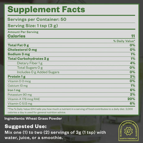 PURISURE - Purisure Wheatgrass Powder 150Gr. - The Red Vitamin MX - Suplementos Alimenticios - {{ shop.shopifyCountryName }}