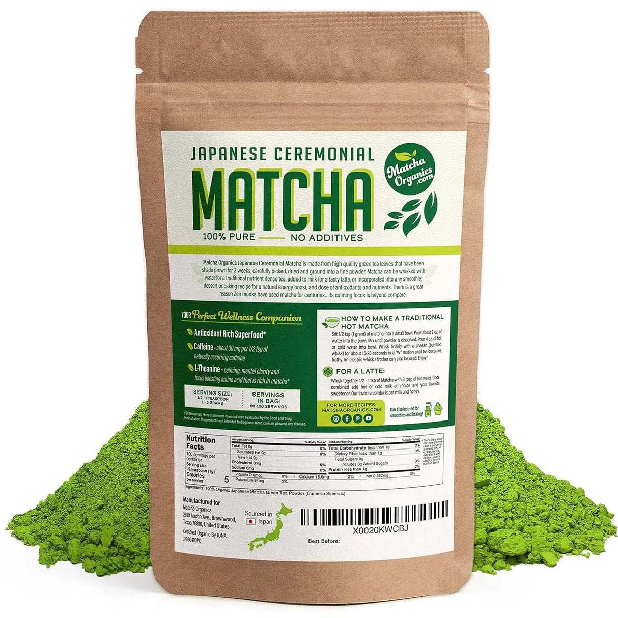 MATCHA ORGANICS - Matcha Organics Premium Japanese Ceremonial Matcha Green Tea Powder 100Gr. - The Red Vitamin MX - Suplementos Alimenticios - {{ shop.shopifyCountryName }}