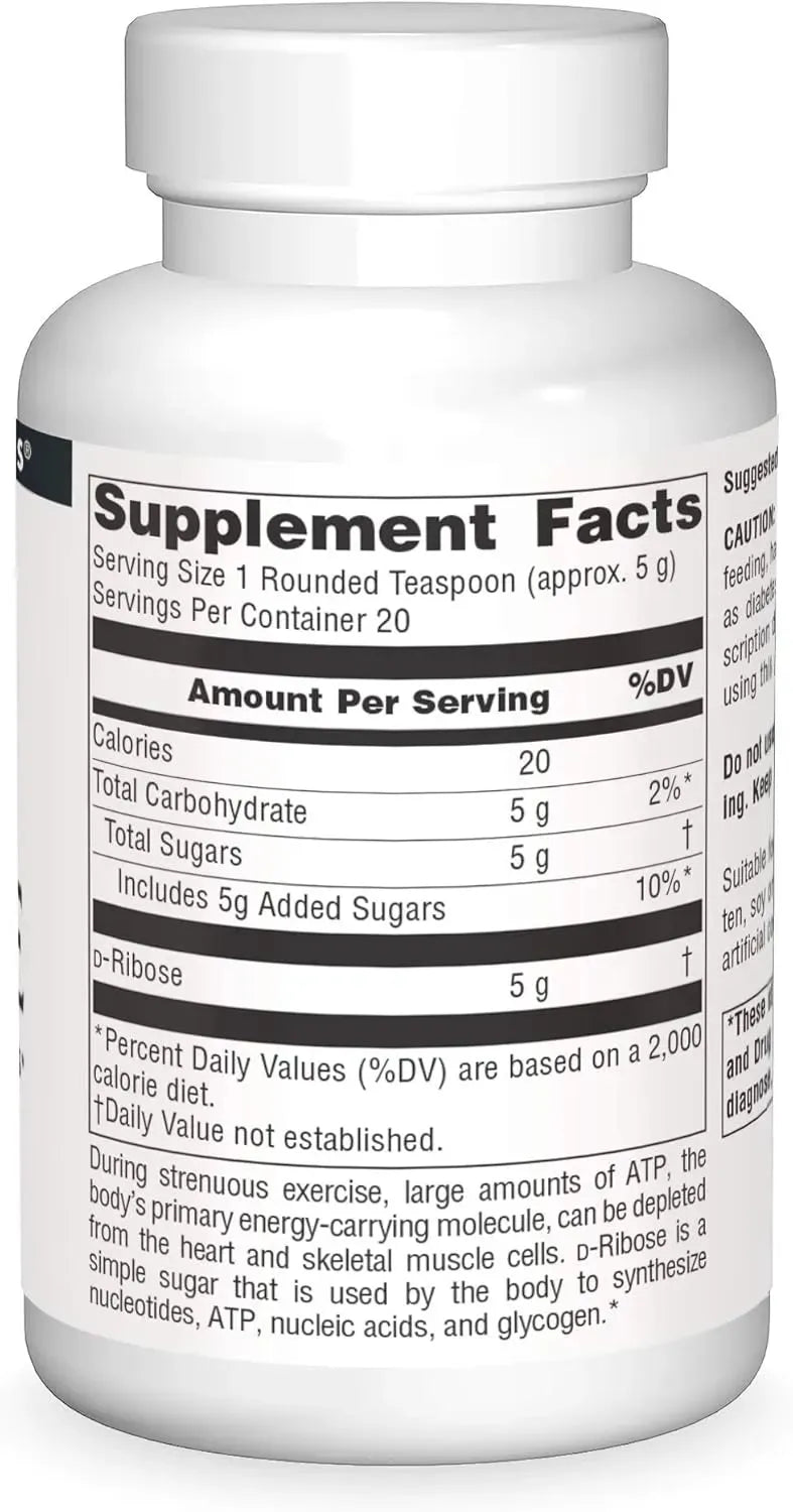 SOURCE NATURALS - Source Naturals D-Ribose Powder 100Gr. - The Red Vitamin MX - Suplementos Alimenticios - {{ shop.shopifyCountryName }}